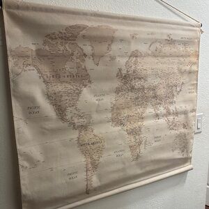 Hobby Lobby Beige World Map Tapestry